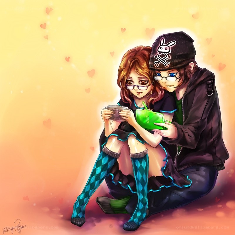 Couple playing games together