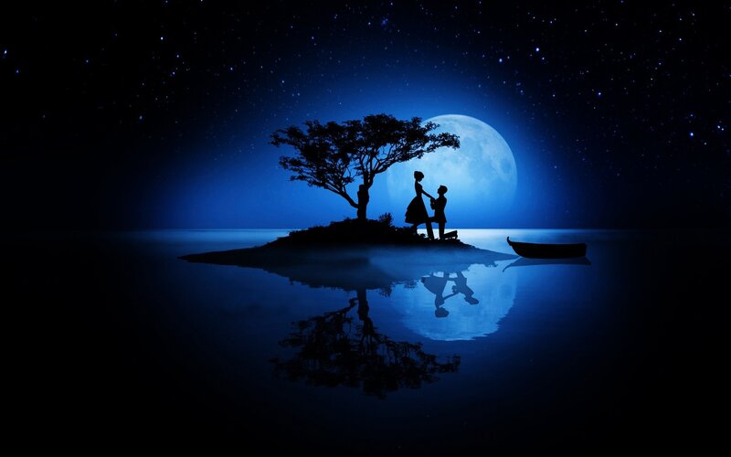 Couple Proposing on Island