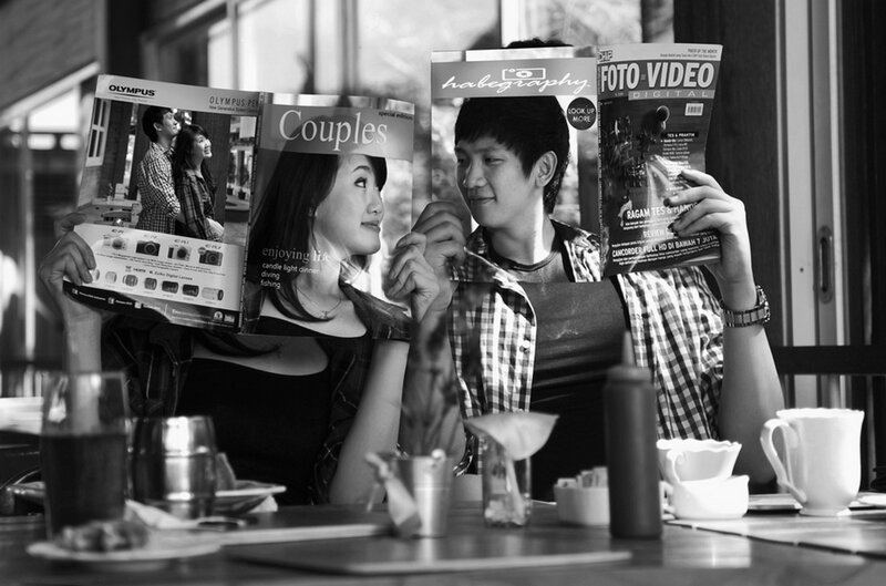 Couple Reading Magazines
