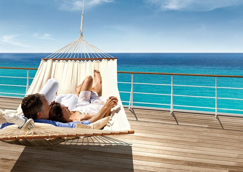 Couple relaxing on a cruise ship