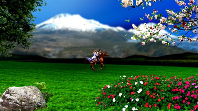 Couple Riding Horse
