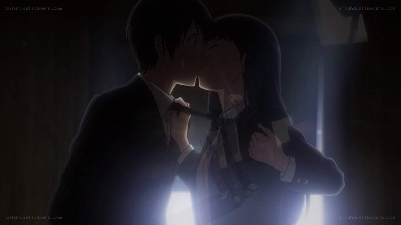 couple sharing a kiss