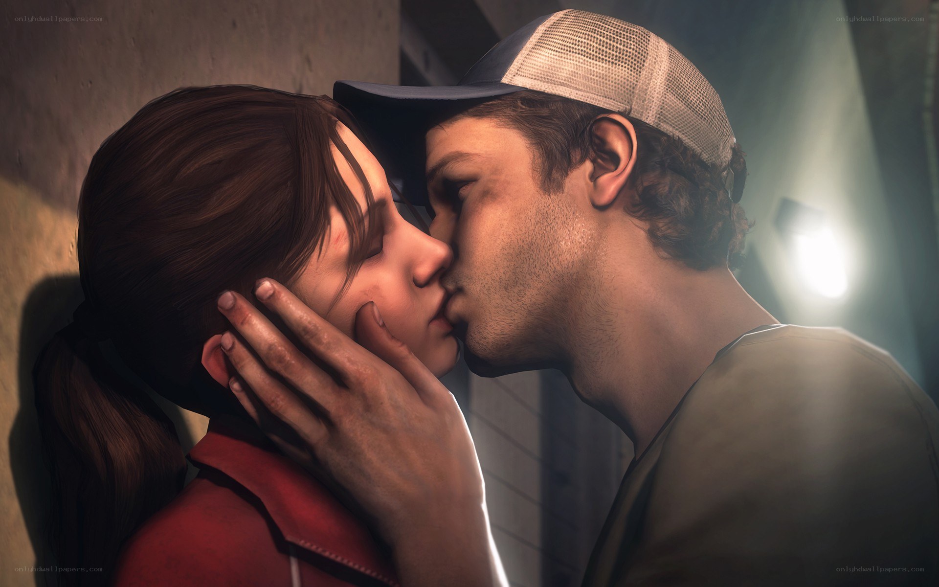 couple sharing a kiss