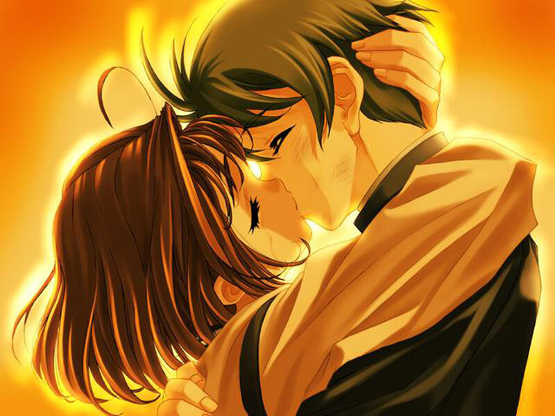 couple sharing a kiss