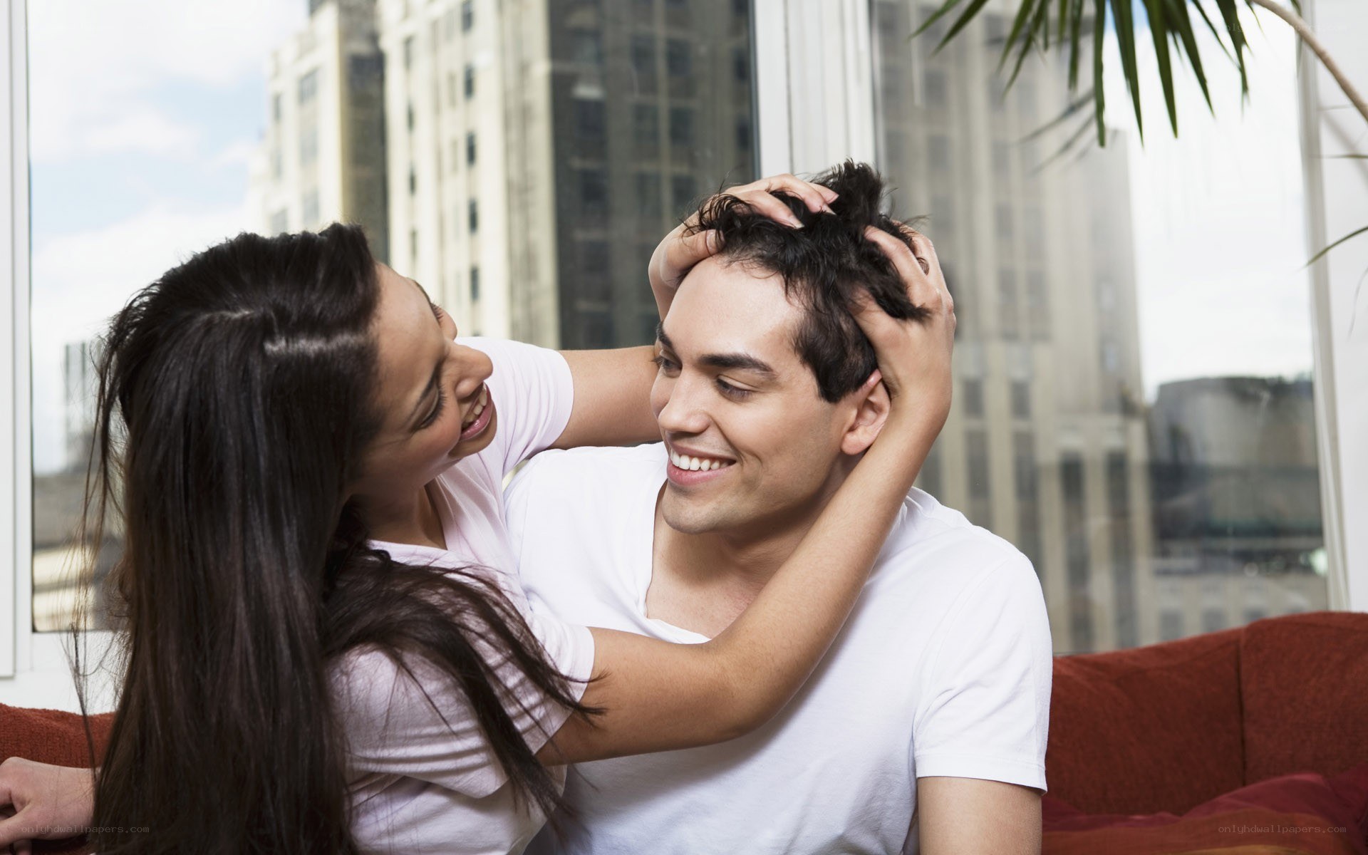 Couple sharing a tender moment