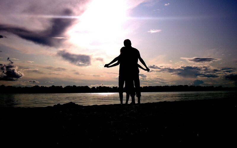Couple Silhouette at Lake