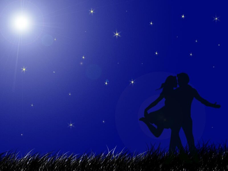 Couple Silhouette at Night