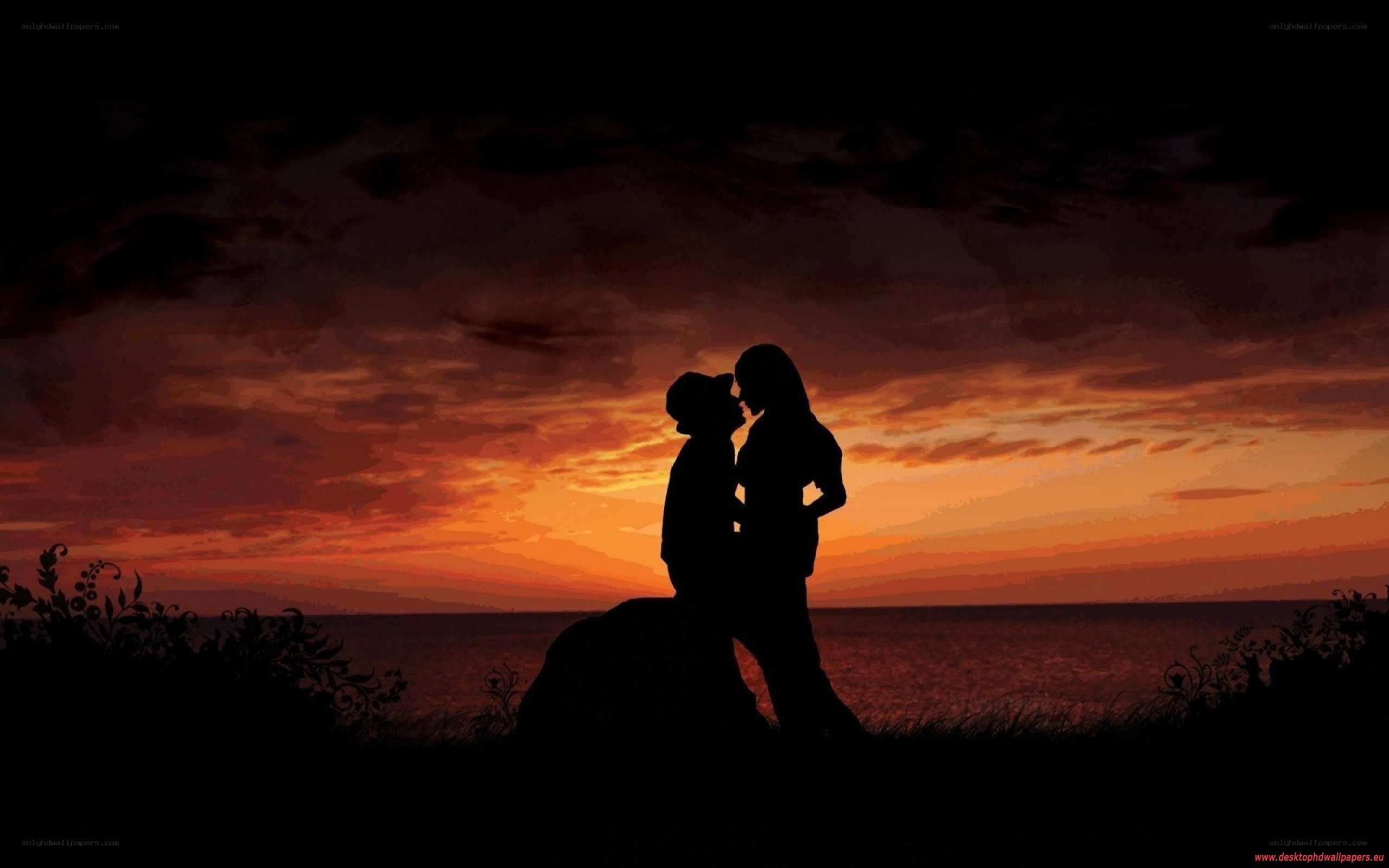 Couple Silhouette at Sunset
