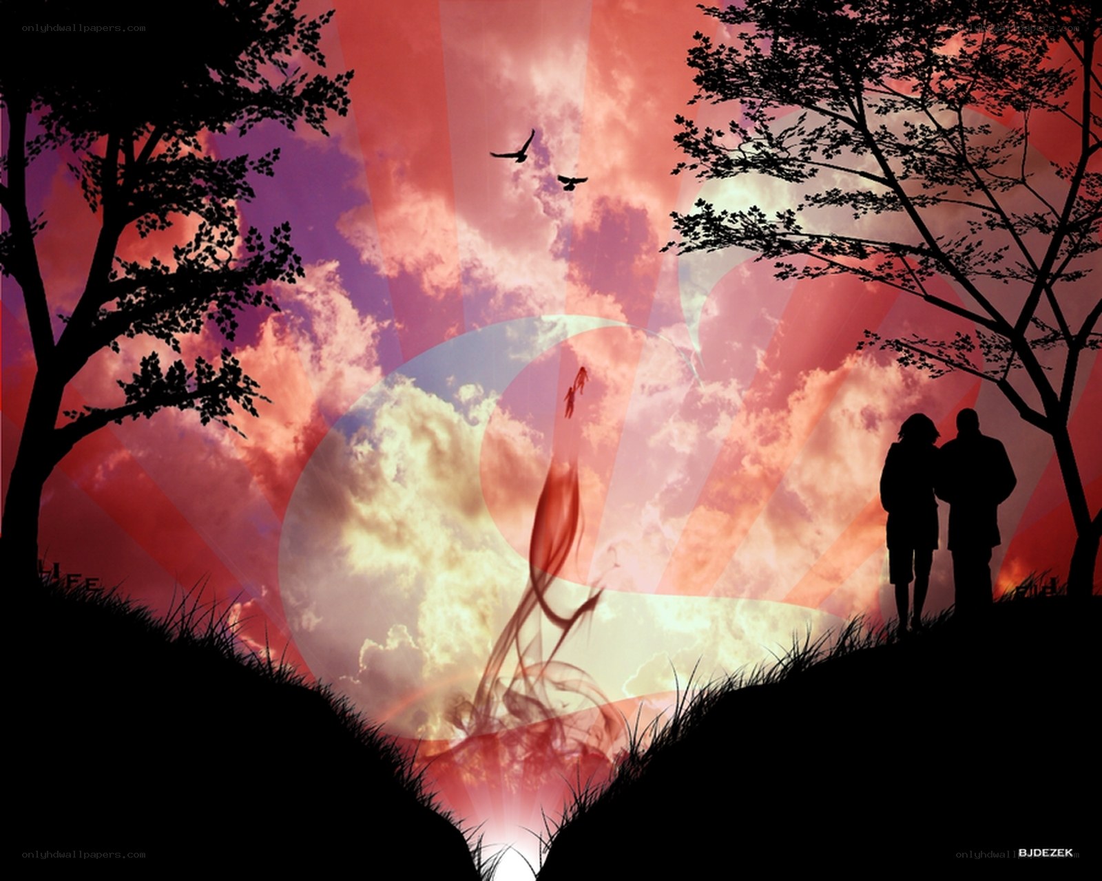 Couple Silhouette at Sunset