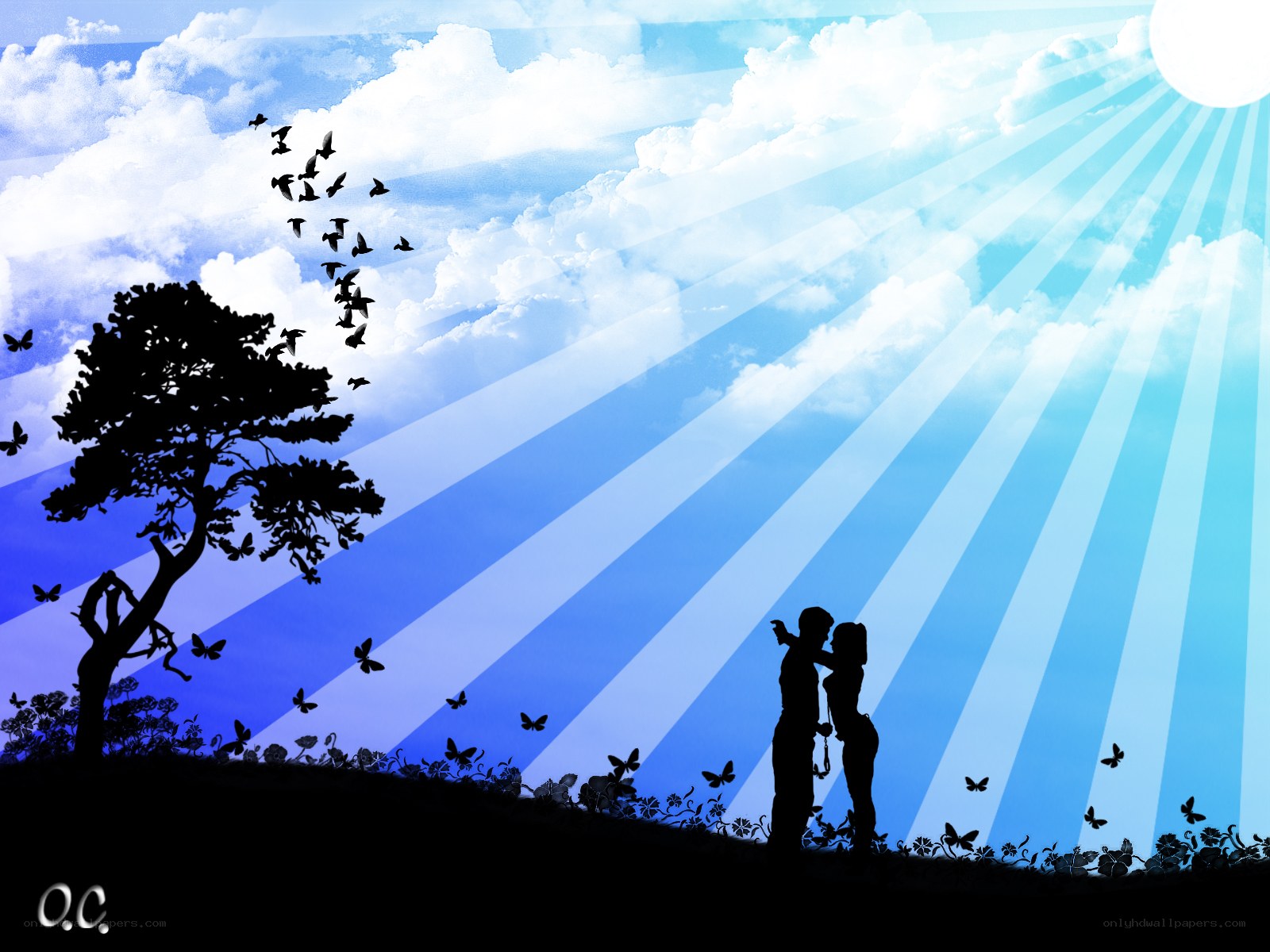 Couple Silhouette at Sunset
