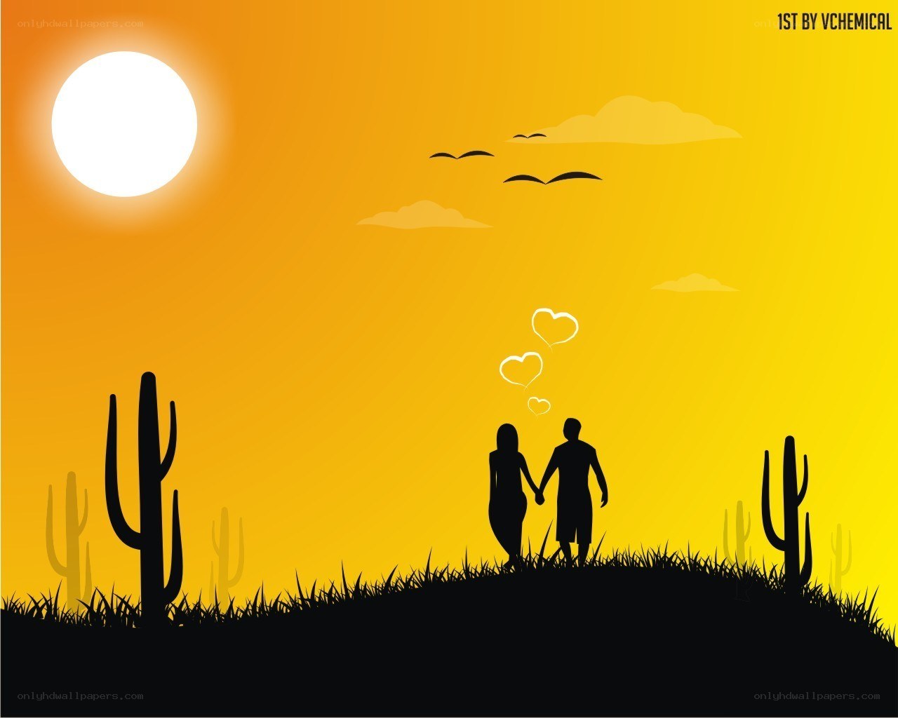 Couple Silhouette at Sunset