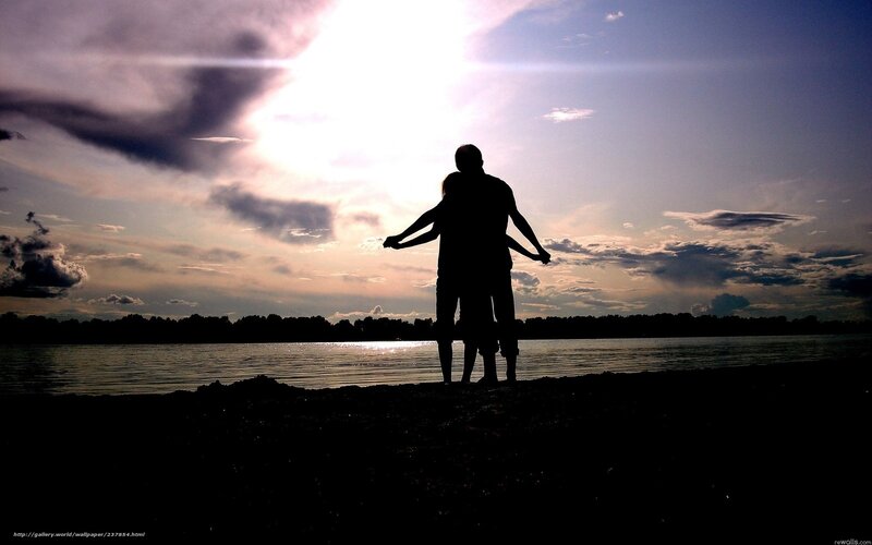 Couple Silhouette — Black, Dramatic