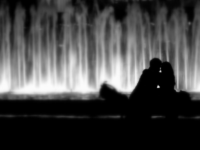 Couple Silhouette — Black, Romantic