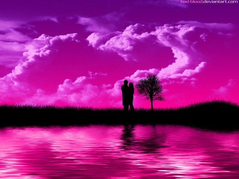 Couple Silhouette by Water