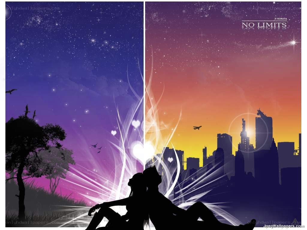 Couple Silhouette Under Starry Sky