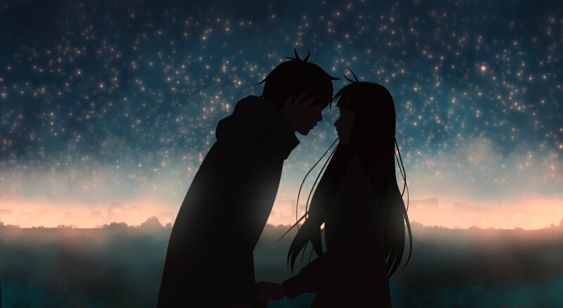 Couple Silhouetted Against Stars