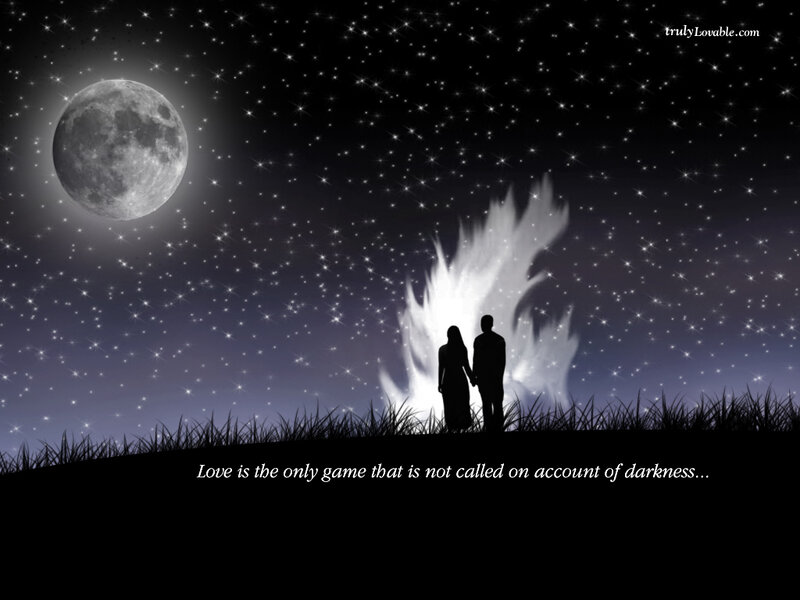 Couple Silhouetted at Night