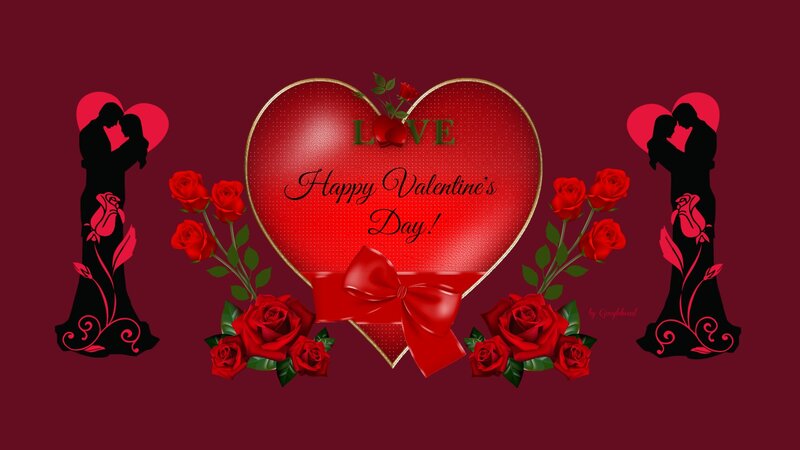 Couple Silhouettes with Roses