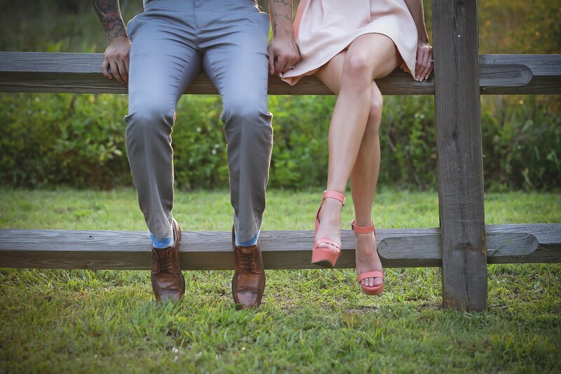 Couple Sitting on Bench — Green