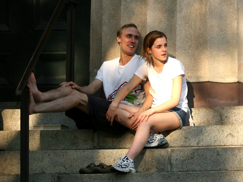 couple sitting on steps