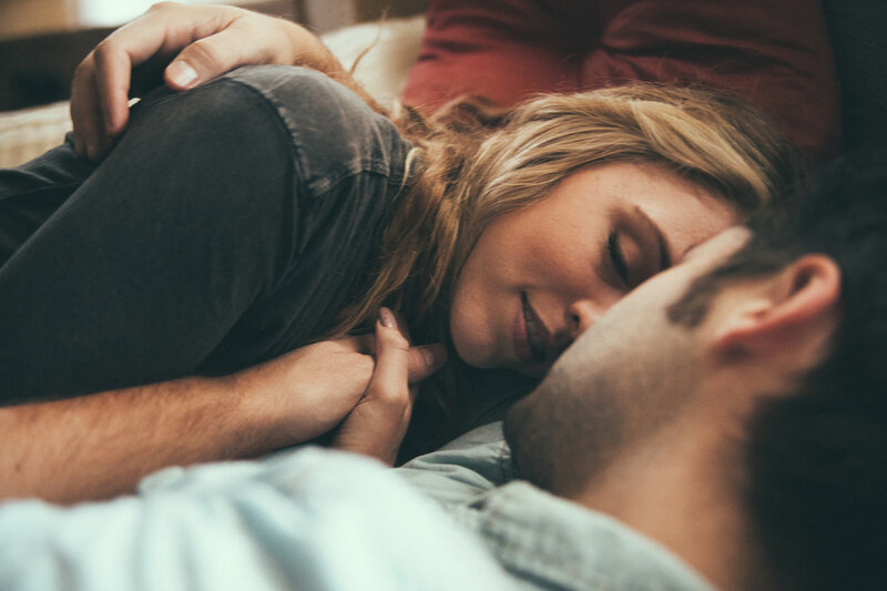 Couple Sleeping Together — Brown, Peaceful, Photograph