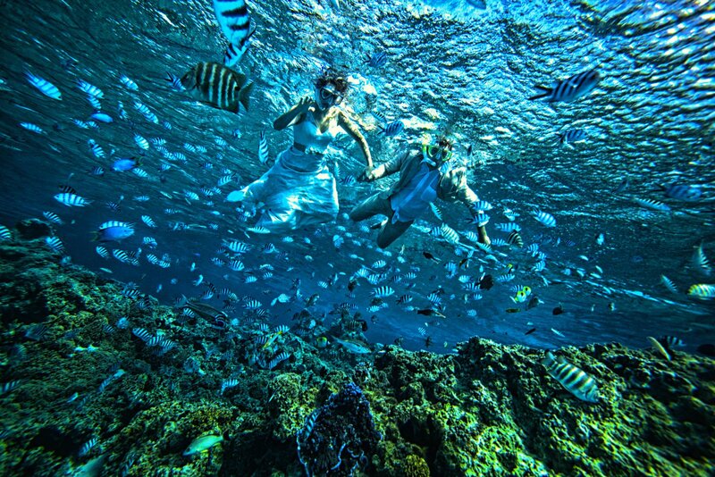 Couple Snorkeling Underwater