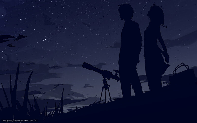 couple stargazing at night