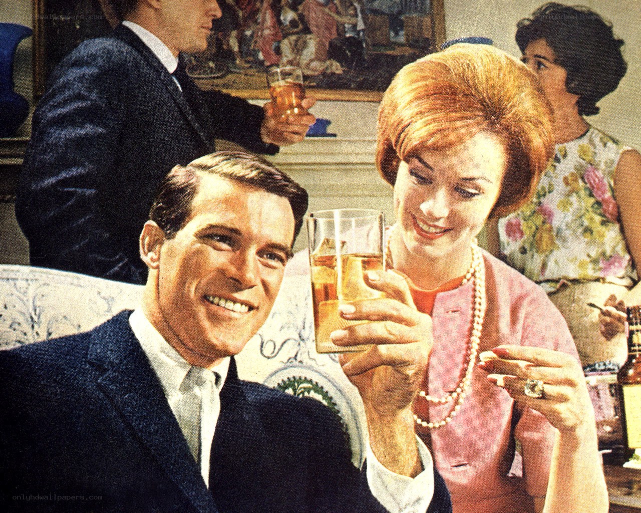 Couple toasting at a party