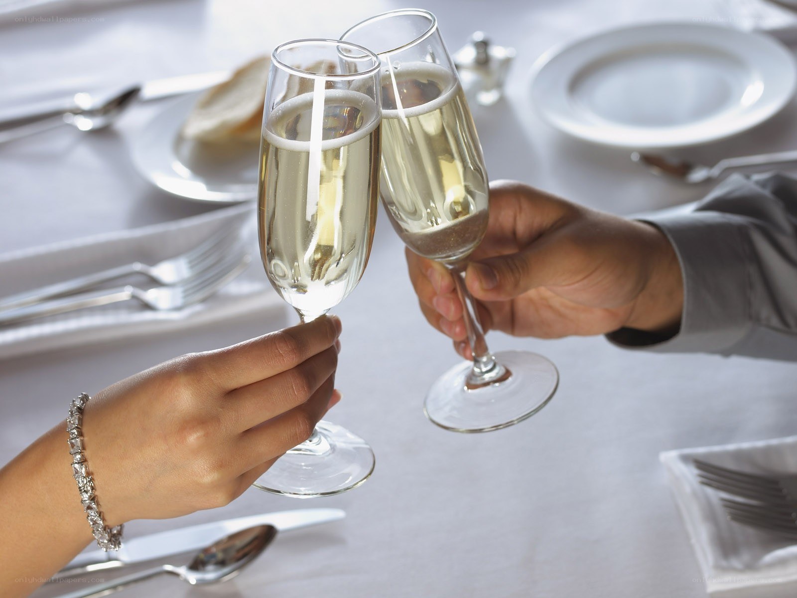 Couple toasting with champagne