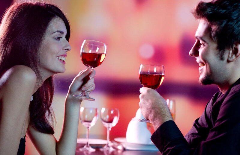 Couple Toasting with Wine — Red