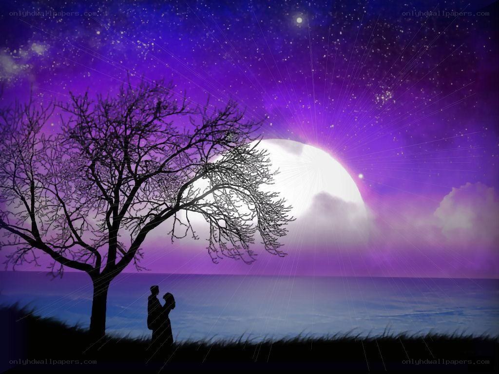 Couple under a starry sky