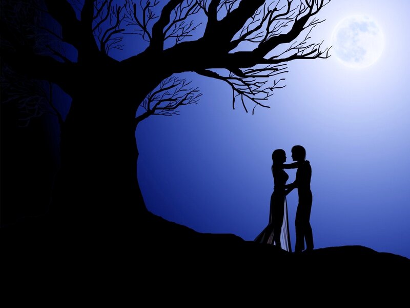 Couple under a Tree — Blue