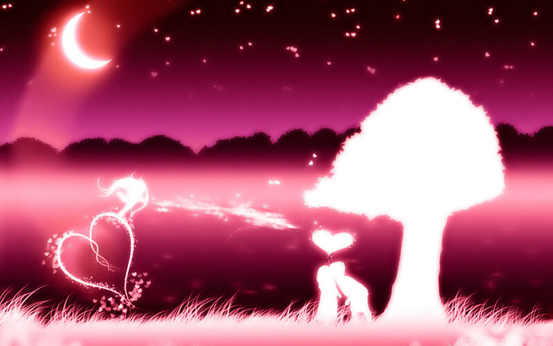 Couple under a Tree — Pink