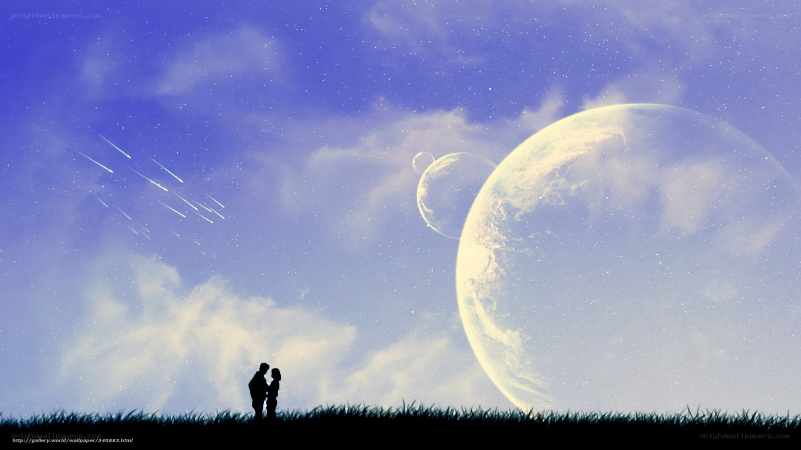 Couple under alien sky