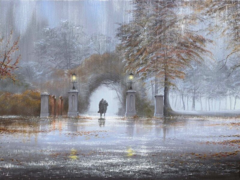 Couple under Archway — Gray