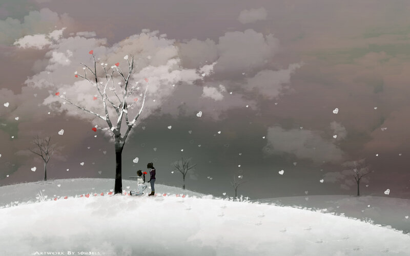 Couple under Bare Tree
