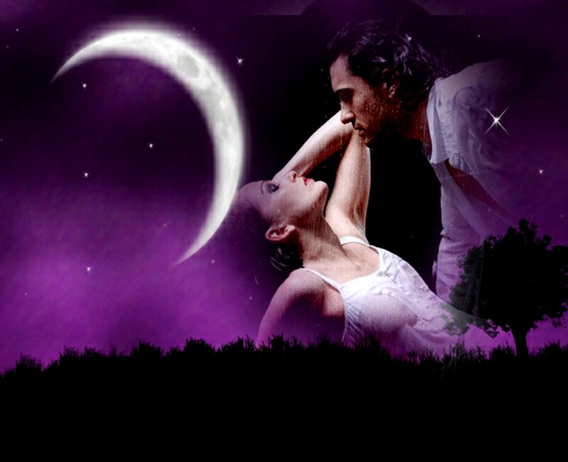 Couple under Crescent Moon