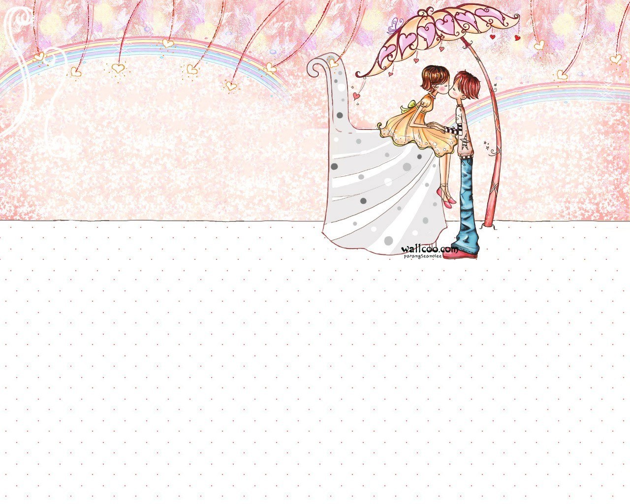 couple under heart umbrella