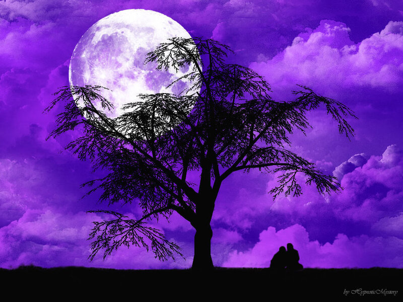Couple under Moonlit Tree