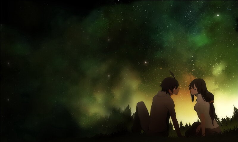 couple under starry sky