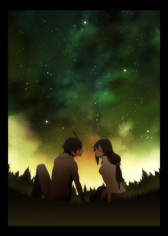 couple under starry sky