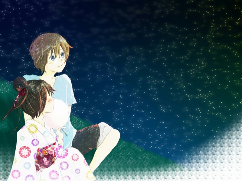 couple under starry sky