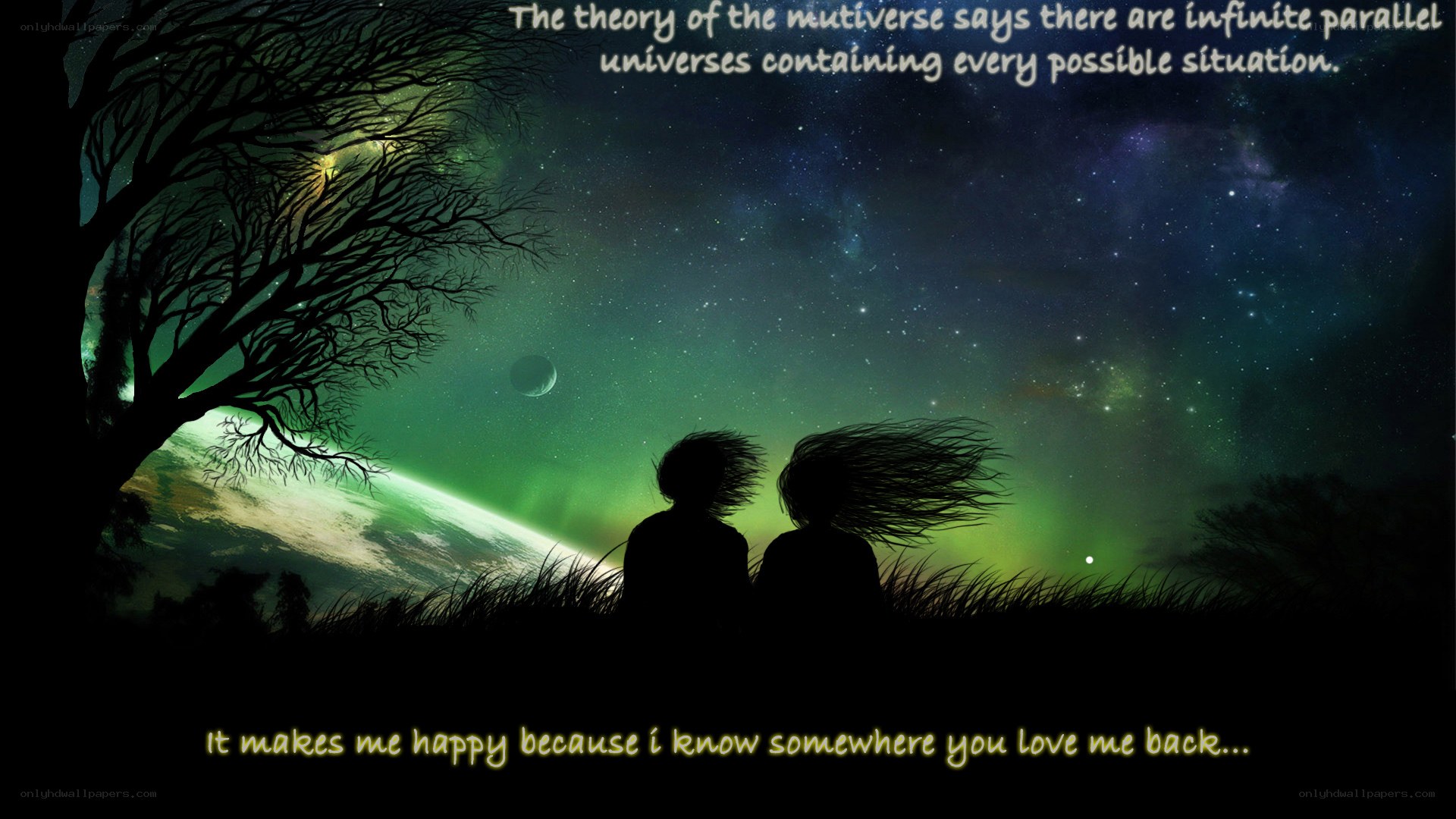 Couple under starry sky