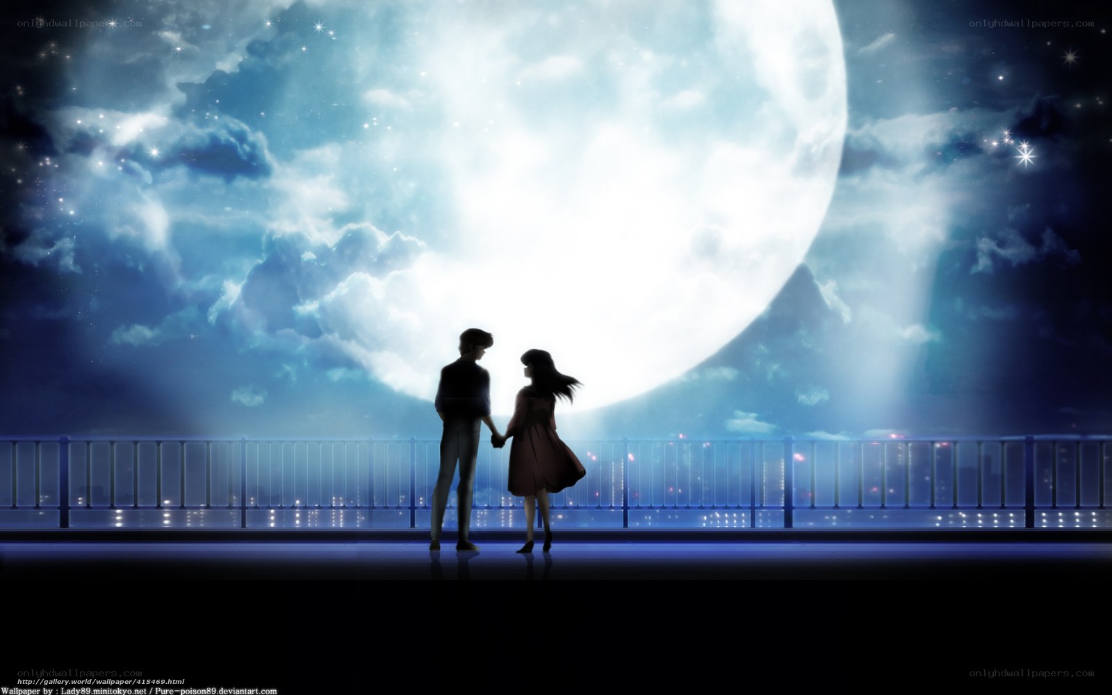 Couple under the moon