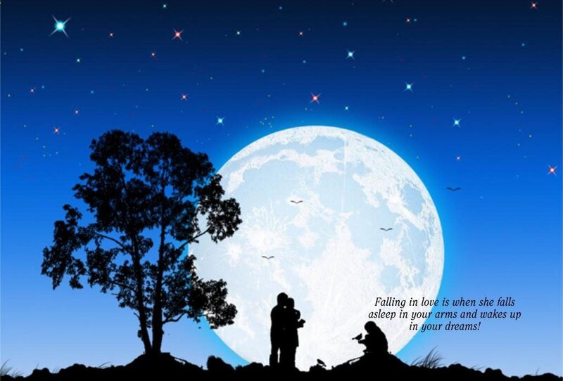 Couple under the moon
