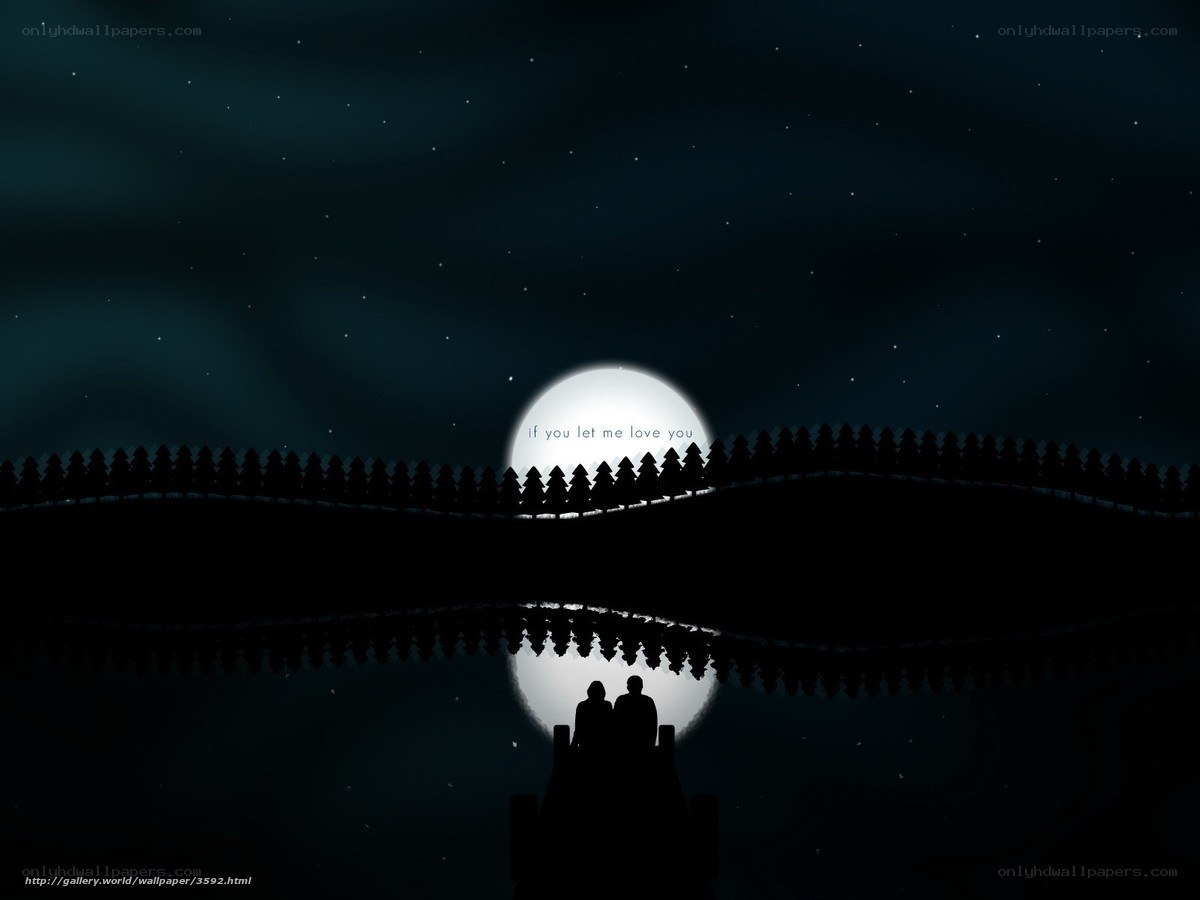 Couple under the moon