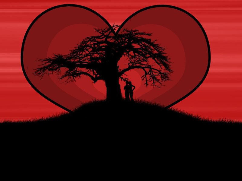 Couple under Tree — Red