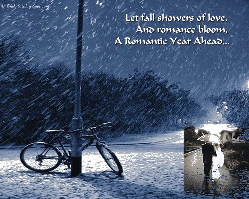 Couple under Umbrella — Blue