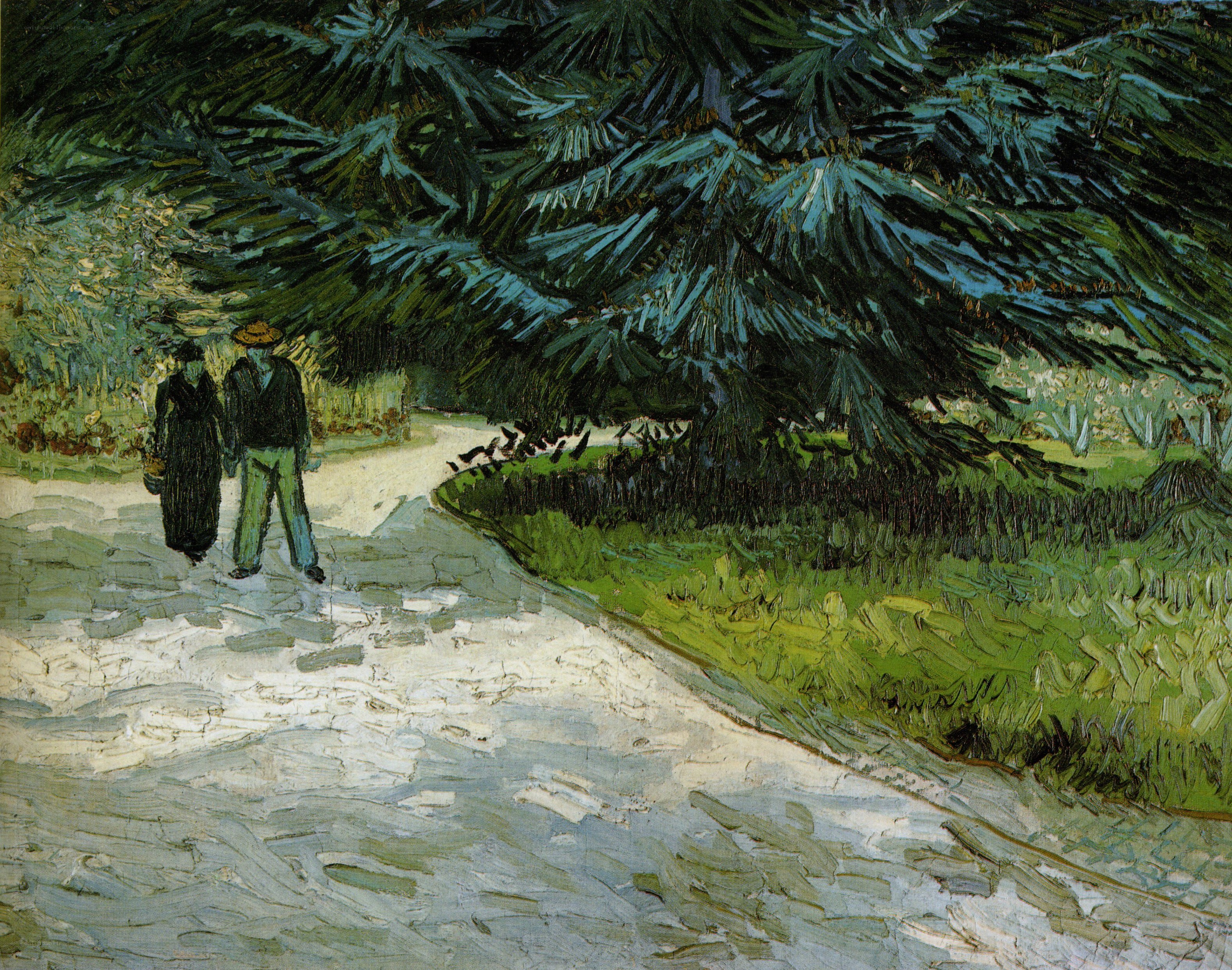 Couple Walking in a Park