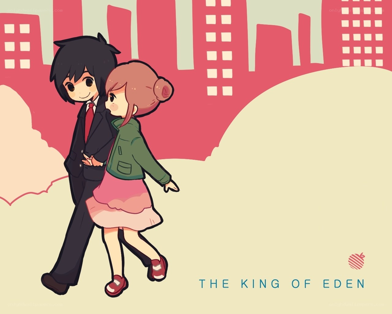 couple walking in city
